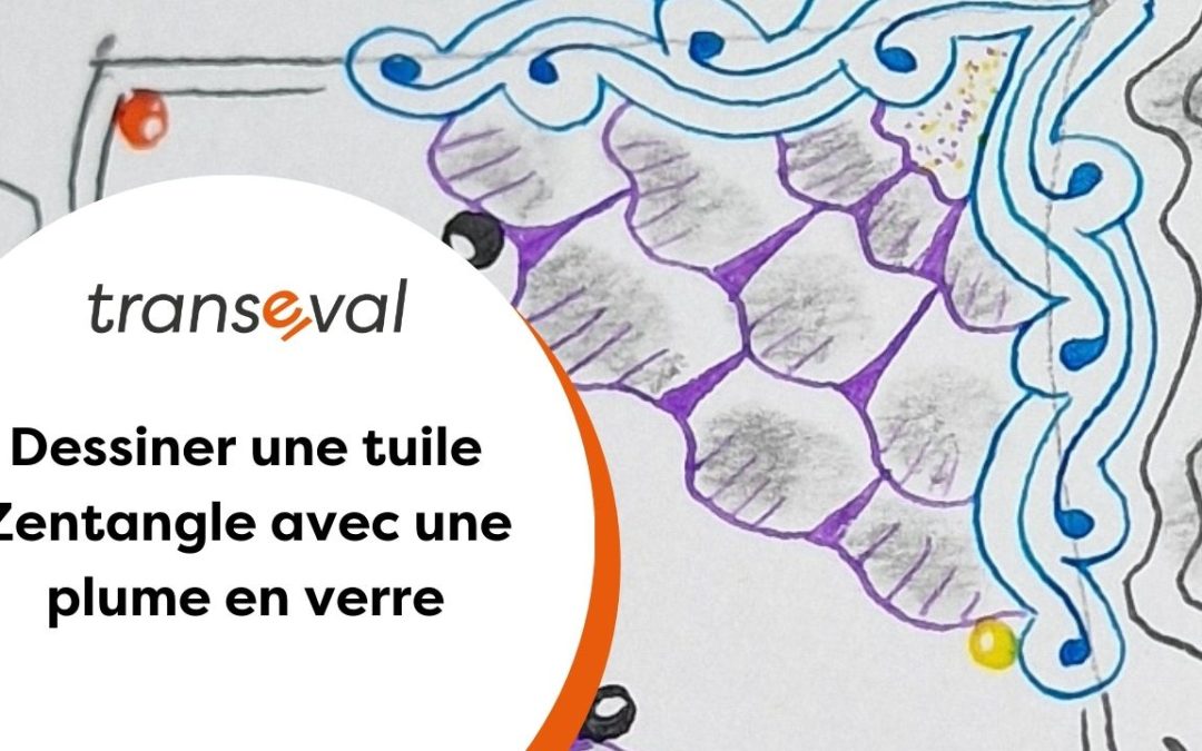 dessin zentangle et plume en verre