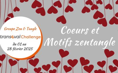 Challenge créatif cœurs et motifs zentangle